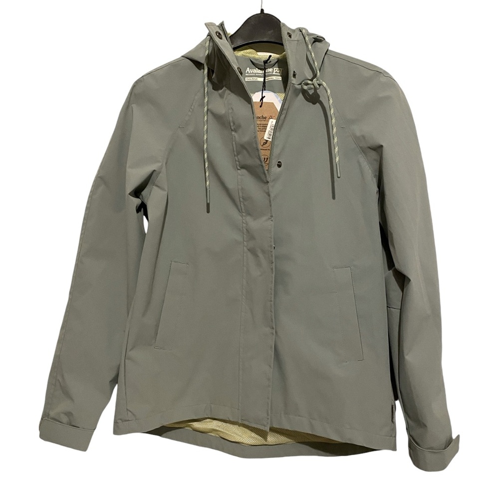 Avalanche Light Gray Hooded Rain Jacket